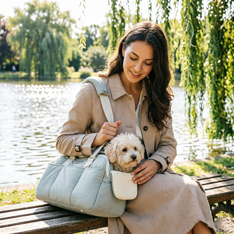 Winter Warm Pet Carrier | Large Capacity Breathable Shoulder Pet Bag for Cold Weather Travel