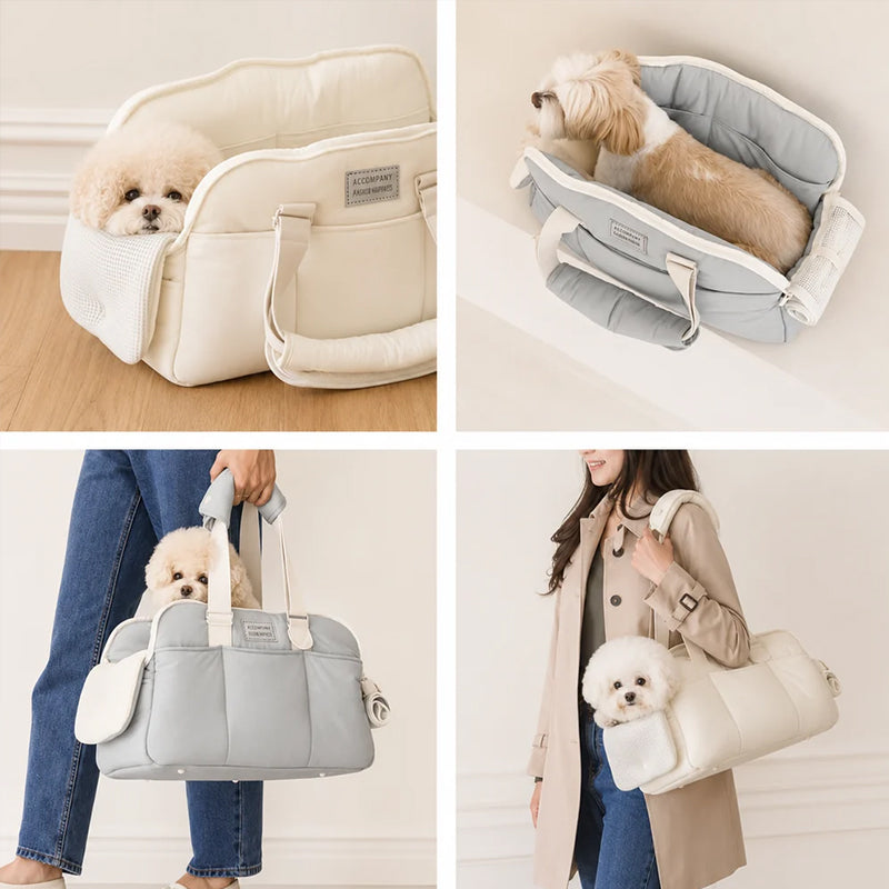 Winter Warm Pet Carrier | Large Capacity Breathable Shoulder Pet Bag for Cold Weather Travel