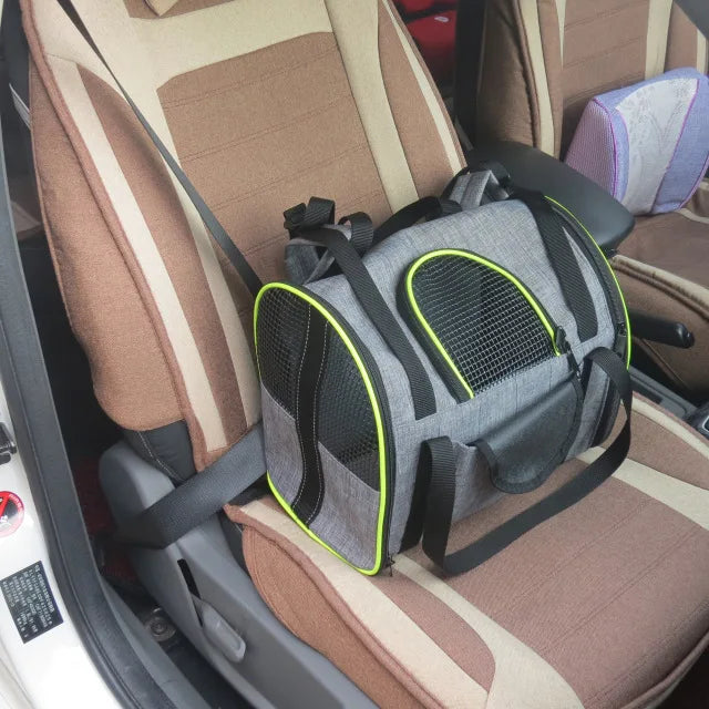 Cat Carrier - Folding Pet Car Seat And Shoulder Bag