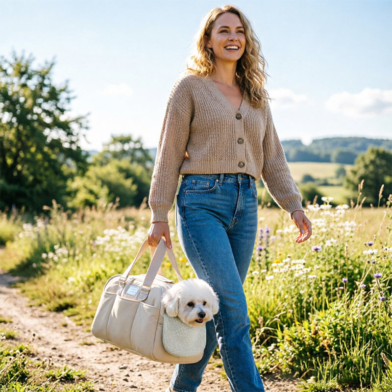 Winter Warm Pet Carrier | Large Capacity Breathable Shoulder Pet Bag for Cold Weather Travel